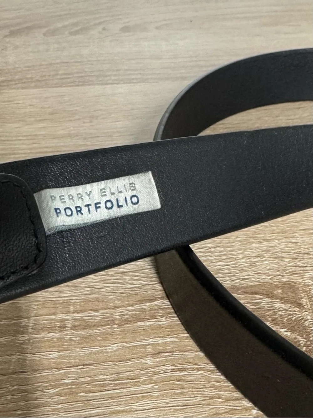 Perry Ellis Portfolio Men's Black Leather Belt Size 36/50/L